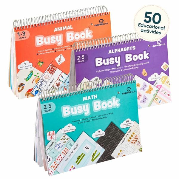 Animal, Alphabet & Math Busy Books