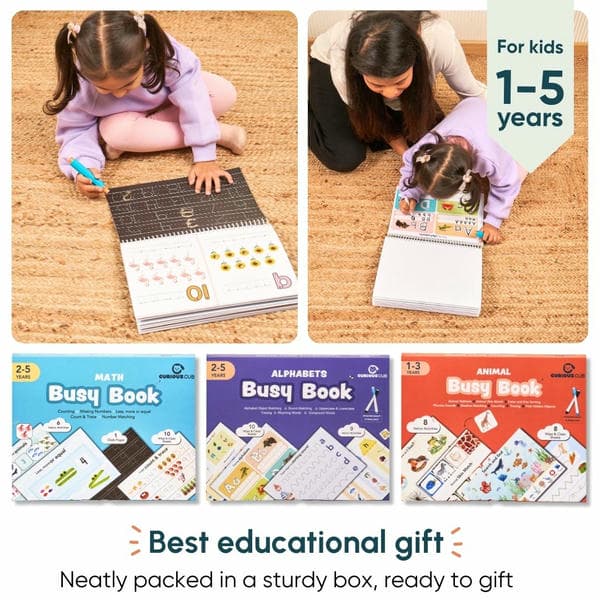 Animal, Alphabet & Math Busy Books