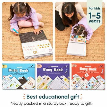 Animal, Alphabet & Math Busy Books